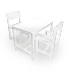 Детский растущий комплект стол и два стула  Я САМ "Лофт" (Белый, Белый) в Кудымкаре - kudymkar.mebel24.online | фото 2