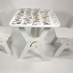 Детский растущий стол-парта и два стула Я САМ "Умка-Дуо" (Алфавит) в Кудымкаре - kudymkar.mebel24.online | фото