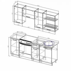 Кухонный гарнитур Антрацит 2000 (Стол. 26мм) в Кудымкаре - kudymkar.mebel24.online | фото 2