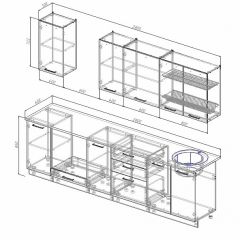 Кухонный гарнитур Антрацит 2800 (Стол. 26мм) в Кудымкаре - kudymkar.mebel24.online | фото 2