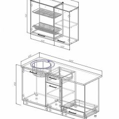 Кухонный гарнитур Жемчуг 1600 (Стол. 26мм) в Кудымкаре - kudymkar.mebel24.online | фото 2