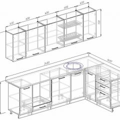 Кухонный гарнитур угловой Графика 2600х1600 (Стол. 26мм) в Кудымкаре - kudymkar.mebel24.online | фото 2