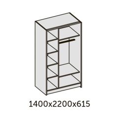 ИННЭС-5 Шкаф-купе 2-х дв. 1400 (1дв. Ф1 - бодега белая, 1дв. Ф2 - зеркало) в Кудымкаре - kudymkar.mebel24.online | фото 2