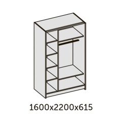 ИННЭС-5 Шкаф-купе 2-х дв. 1600 (2дв. Ф1 - венге) в Кудымкаре - kudymkar.mebel24.online | фото 2