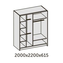 ИННЭС-5 Шкаф-купе 2-х дв. 2000 (2 дв. Ф3 - венге вст. экокожа корич) в Кудымкаре - kudymkar.mebel24.online | фото 2