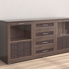 Кэт-4 Комодино (МДФ Венге/Экокожа Caiman коричневый) в Кудымкаре - kudymkar.mebel24.online | фото