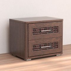 Кэт-4 Тумба 2 ящ (МДФ Венге/Экокожа Caiman коричневый) в Кудымкаре - kudymkar.mebel24.online | фото