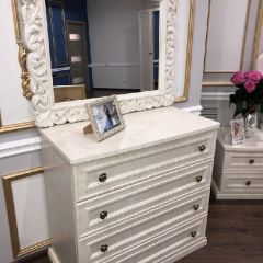 Комод 4 ящика Афина + Зеркало ППУ Афина (крем корень) в Кудымкаре - kudymkar.mebel24.online | фото 5