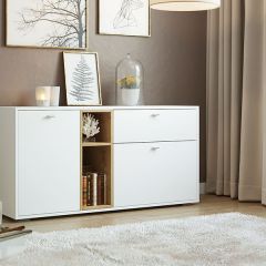 ЛАНС Комод К101 (дуб бунратти/белый) в Кудымкаре - kudymkar.mebel24.online | фото