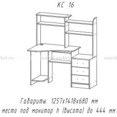 Компьютерный стол №16 (Анкор темныйанкор темный) в Кудымкаре - kudymkar.mebel24.online | фото 1