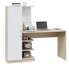 Стол компьютерный Софт (УНИ) Дуб Сонома/Белый в Кудымкаре - kudymkar.mebel24.online | фото