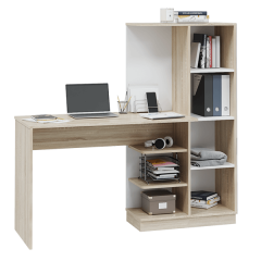 Стол компьютерный Софт (УНИ) Дуб Сонома/Белый в Кудымкаре - kudymkar.mebel24.online | фото 4