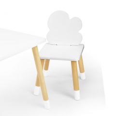 Комплект детской мебели стол и два стула Облачко (Белый/Белый/Береза) в Кудымкаре - kudymkar.mebel24.online | фото