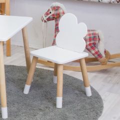 Комплект детской мебели стол и два стула Облачко (Белый/Белый/Береза) в Кудымкаре - kudymkar.mebel24.online | фото 3