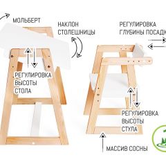 Комплект детской мебели стол и  два стула Я САМ "Лофт-Дуо" (Белый) в Кудымкаре - kudymkar.mebel24.online | фото 3