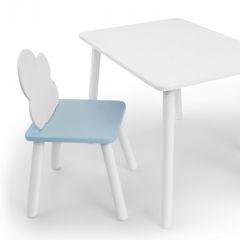 Комплект детской мебели стол и стул Облачко (Белый/Голубой/Белый) в Кудымкаре - kudymkar.mebel24.online | фото