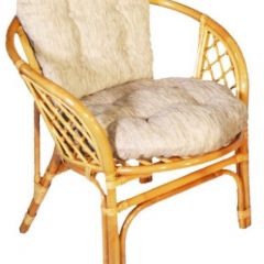 Кресло Багама, подушки светлые обычные шенил (Мёд) в Кудымкаре - kudymkar.mebel24.online | фото