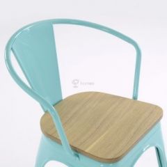 Кресло Barneo N-245 Tolix style Wood  (RAL6027 бирюзовый) в Кудымкаре - kudymkar.mebel24.online | фото 3