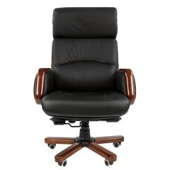 Кресло для руководителя CHAIRMAN 417 (Натуральная кожа) Черное в Кудымкаре - kudymkar.mebel24.online | фото 2