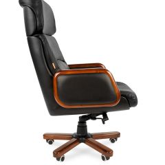 Кресло для руководителя CHAIRMAN 417 (Натуральная кожа) Черное в Кудымкаре - kudymkar.mebel24.online | фото 3