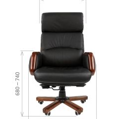 Кресло для руководителя CHAIRMAN 417 (Натуральная кожа) Черное в Кудымкаре - kudymkar.mebel24.online | фото 4