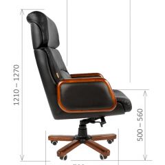 Кресло для руководителя CHAIRMAN 417 (Натуральная кожа) Черное в Кудымкаре - kudymkar.mebel24.online | фото 5