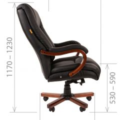 Кресло для руководителя CHAIRMAN  503 (Кожа) Черное в Кудымкаре - kudymkar.mebel24.online | фото 5