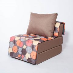 Кресло-кровать бескаркасное Харви (коричневый-геометрия браун) в Кудымкаре - kudymkar.mebel24.online | фото