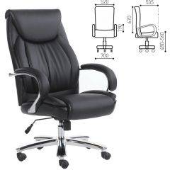 Кресло офисное BRABIX "Advance EX-575" (хром/экокожа/черное) 531825 в Кудымкаре - kudymkar.mebel24.online | фото