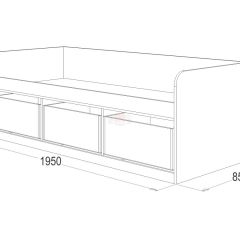 Кровать-8 одинарная с 3-мя ящиками (800*1900) ЛДСП в Кудымкаре - kudymkar.mebel24.online | фото 3