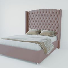 Кровать Берлин ЛЮКС с ПМ 1200 (велюр темно-серый) в Кудымкаре - kudymkar.mebel24.online | фото