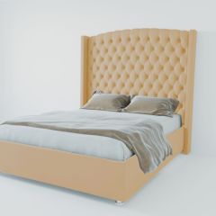 Кровать Берлин ЛЮКС с ПМ 1600 (экокожа бежевая) в Кудымкаре - kudymkar.mebel24.online | фото