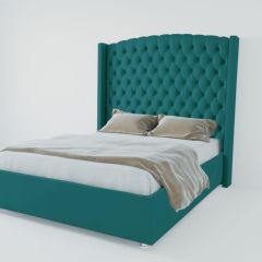 Кровать Берлин ЛЮКС с ПМ 2000 (велюр бирюзовый) в Кудымкаре - kudymkar.mebel24.online | фото 3