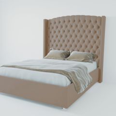 Кровать Берлин ЛЮКС с ПМ 800 (велюр серый) в Кудымкаре - kudymkar.mebel24.online | фото 2