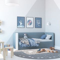 Кровать-диван Leonardo 160*70 (Голубой) + боковина в Кудымкаре - kudymkar.mebel24.online | фото 5