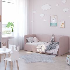 Кровать-диван Leonardo 160*70 (Розовый) + боковина в Кудымкаре - kudymkar.mebel24.online | фото 5
