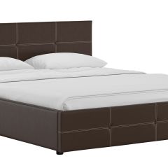 Кровать двойная Синди 160 + ортопед + ПМ + дно (арт. Марика 468 к/з (шоколад)) в Кудымкаре - kudymkar.mebel24.online | фото