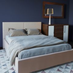Кровать Корсика с ПМ 1400 (экокожа бежевая) в Кудымкаре - kudymkar.mebel24.online | фото 2