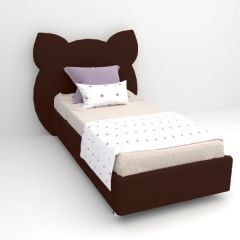 Кровать Котя с ортопедическим основанием 900 (экокожа коричневая) в Кудымкаре - kudymkar.mebel24.online | фото