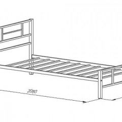 Кровать металлическая "Кадис 900х1900" Черный в Кудымкаре - kudymkar.mebel24.online | фото 2