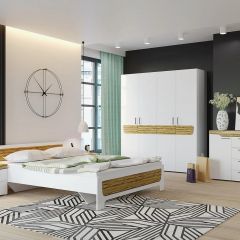 Кровать Милана 1600 + основание (Белый/Сосна Гранд) в Кудымкаре - kudymkar.mebel24.online | фото 5