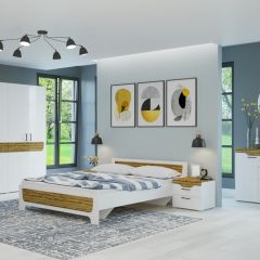 Кровать Милана 1600 + основание (Белый/Сосна Гранд) в Кудымкаре - kudymkar.mebel24.online | фото 6