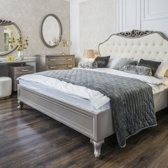 Кровать Мокко 1600 с мягким изголовьем + основание (серый камень) в Кудымкаре - kudymkar.mebel24.online | фото