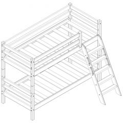 Кровать низкая с наклонной лестницей Соня (Вариант 12) в Кудымкаре - kudymkar.mebel24.online | фото 3