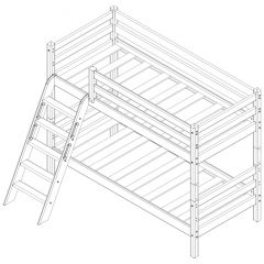 Кровать низкая с наклонной лестницей Соня (Вариант 12) в Кудымкаре - kudymkar.mebel24.online | фото 4