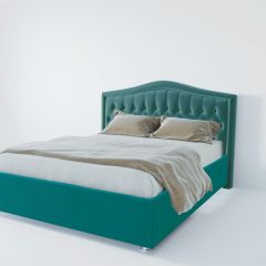 Кровать Нягань с ПМ 1200 (велюр бирюзовый) в Кудымкаре - kudymkar.mebel24.online | фото 2