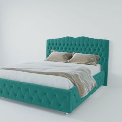 Кровать Нягань с ПМ 1600 (велюр бирюзовый) в Кудымкаре - kudymkar.mebel24.online | фото 2