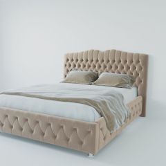 Кровать Нягань с ПМ 800 (велюр светло-серый) в Кудымкаре - kudymkar.mebel24.online | фото 2
