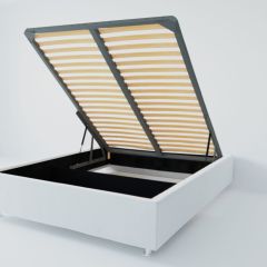 Кровать Подиум с ПМ 1200 (экокожа белая) в Кудымкаре - kudymkar.mebel24.online | фото 2
