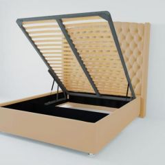 Кровать Берлин ЛЮКС с ПМ 1600 (экокожа бежевая) в Кудымкаре - kudymkar.mebel24.online | фото 2